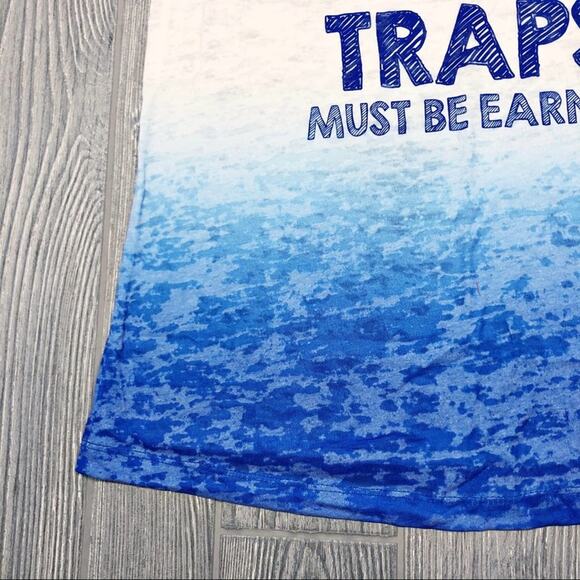 💗 3/$10 💗 NEW Born To Wod ombre graphic workout tank blue Small - Picture 4 of 8